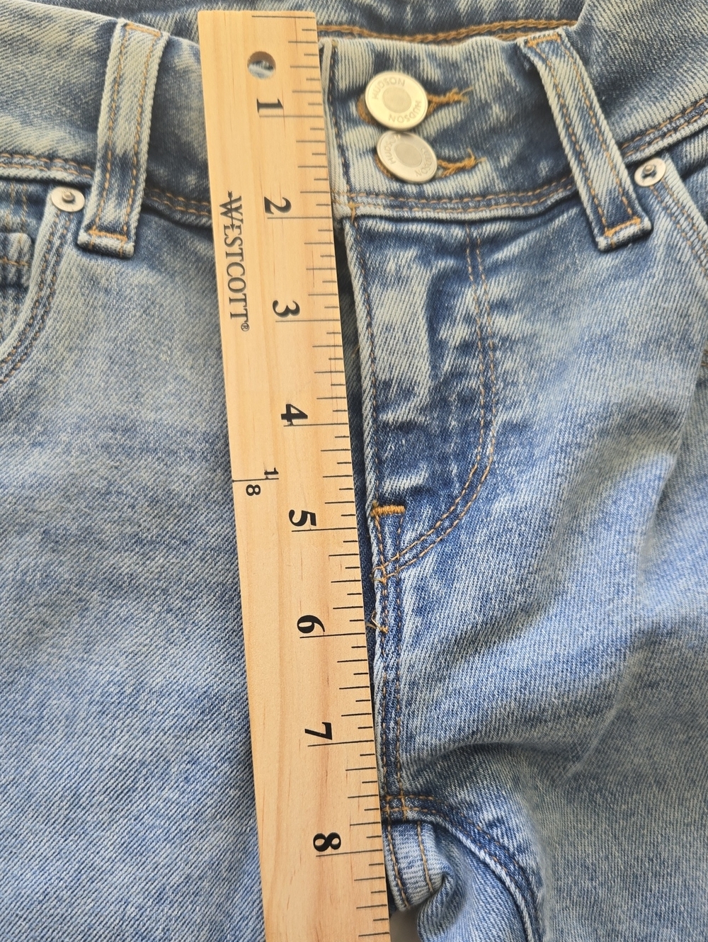NWT Hudson Jeans Beth Mid Rise Baby Bootcut Motion Light Wash Double Button 26 - Picture 12 of 12